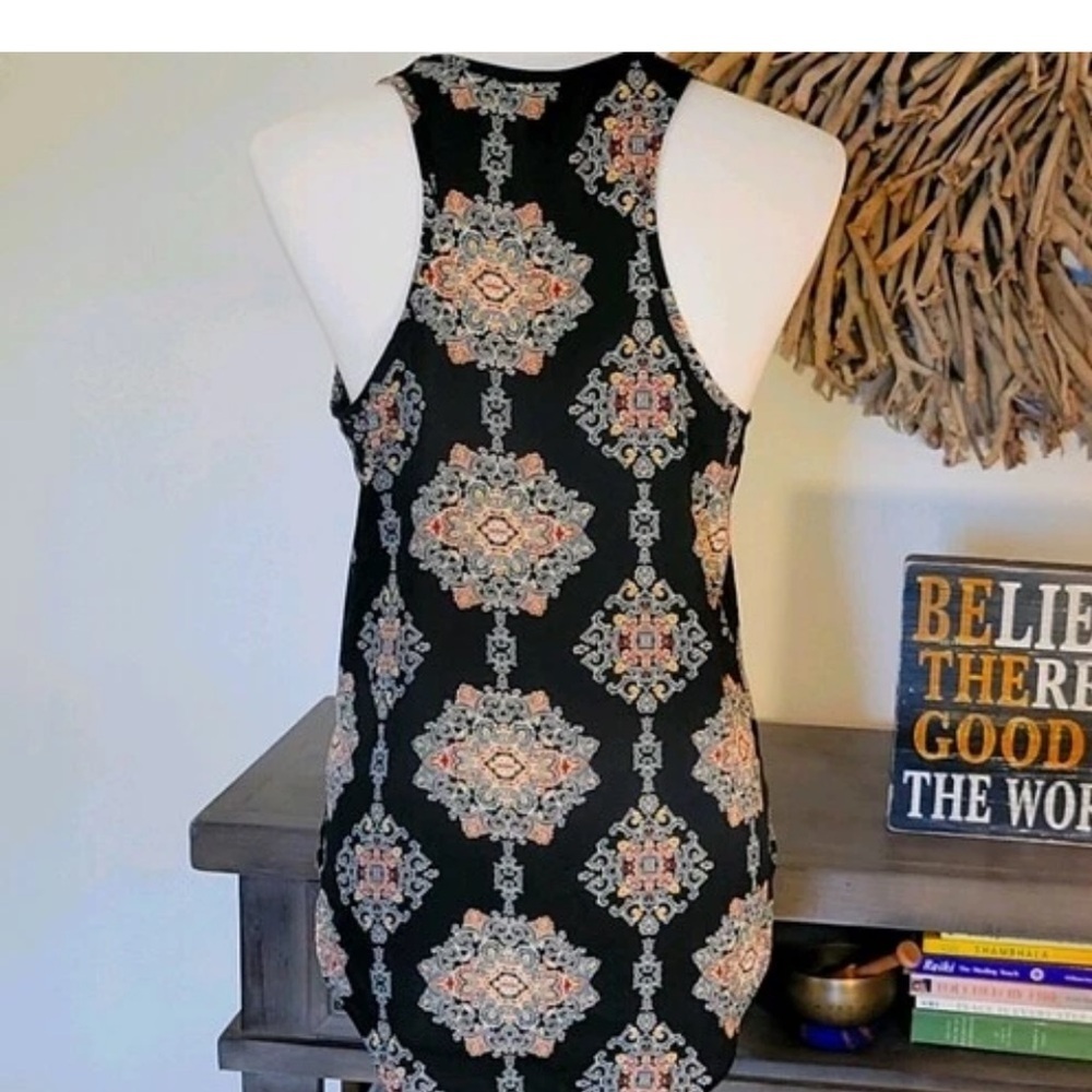 Mossimo Tunic Style Top, Black Moroccan Medallion Pattern, Women's Size XL - Picture 3 of 13